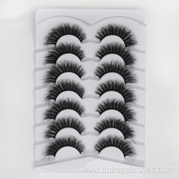 7 pairs silk eyelashes thick curl false lashes